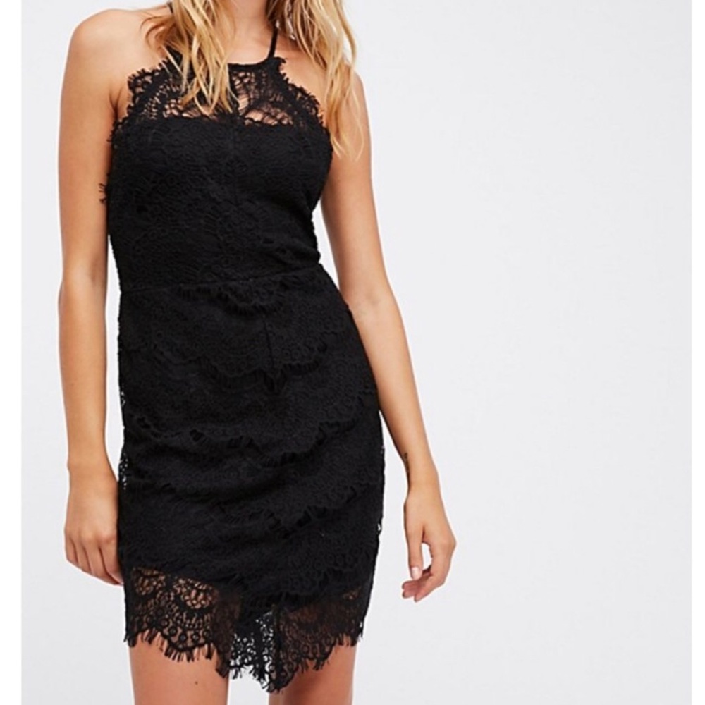 Free People Black She’s Got it Halter Dress